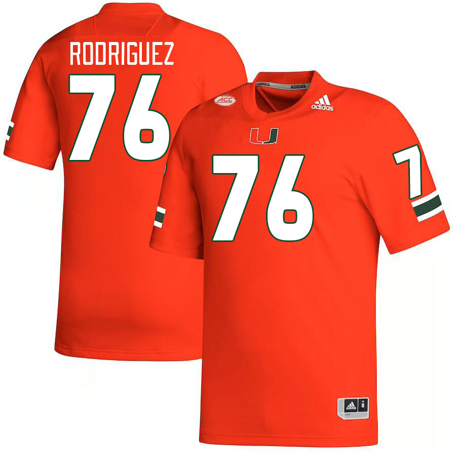 Men #76 Ryan Rodriguez Miami Hurricanes College Football Jerseys Stitched-Orange
